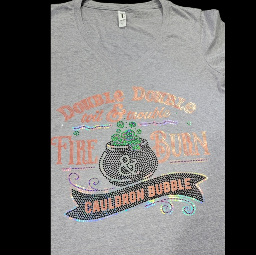 NWT Womans VNeck Large Double ToilTrouble T Shirt